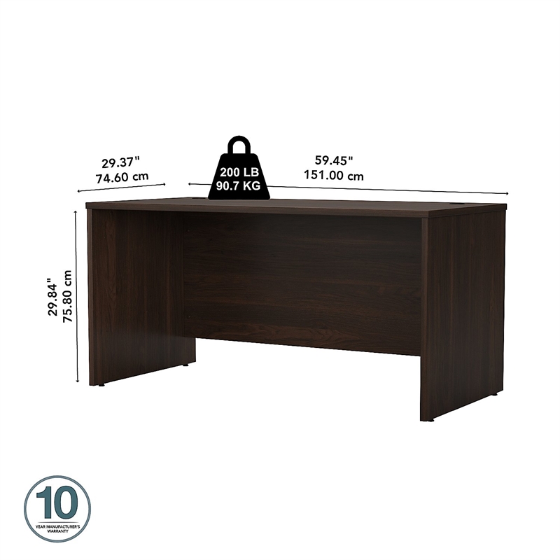 Studio C 60W x 30D Office Desk in Black Walnut - Engineered Wood