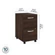 Studio C 2 Drawer Mobile File Cabinet in Black Walnut - Engineered Wood