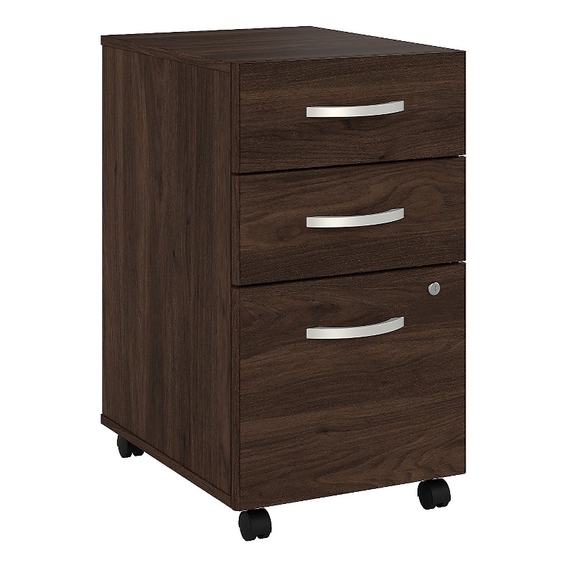 Studio C 3 Drawer Mobile File Cabinet in Black Walnut - Engineered Wood