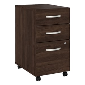 Studio C 3 Drawer Mobile File Cabinet in Black Walnut - Engineered Wood
