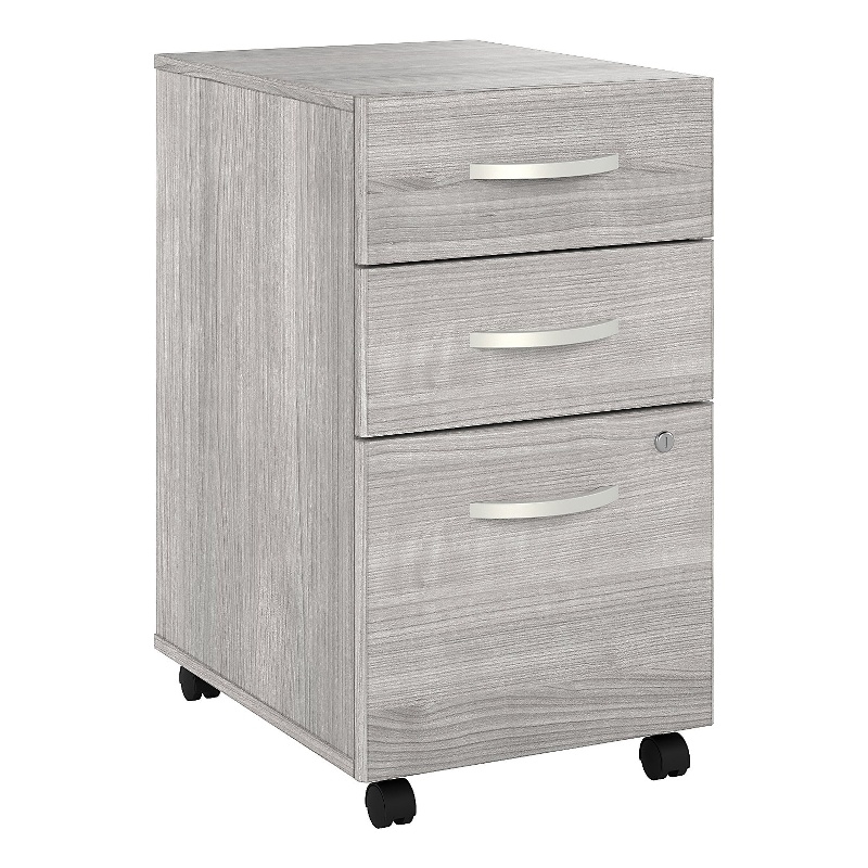 Studio A 3 Drawer Mobile File Cabinet in Platinum Gray - Engineered Wood