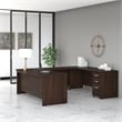 Studio C 72W x 36D U Shaped Desk with Drawers in Black Walnut - Engineered Wood