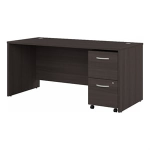 Studio C 66W Office Desk and Mobile File Cabinet in Storm Gray - Engineered Wood