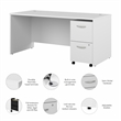 Studio C 66W Office Desk and Mobile File Cabinet in White - Engineered Wood