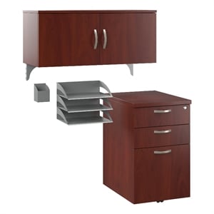 Office in an Hour Cubicle Storage Set in Hansen Cherry - Engineered Wood