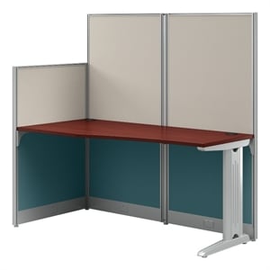 Office in an Hour 65W Straight Cubicle Desk in Hansen Cherry - Engineered Wood