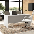 Hampton Heights 72W x 30D Office Desk in White - Engineered Wood
