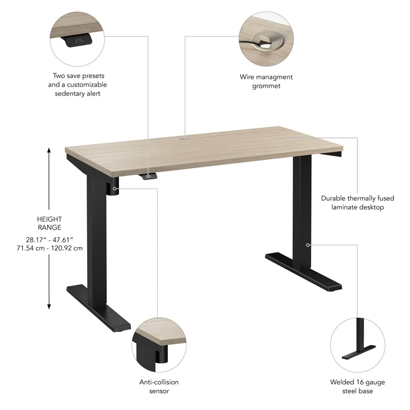 Move 40 Series 48W Adjustable Standing Desk in Natural Elm - Engineered Wood