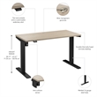 Move 40 Series 48W Adjustable Standing Desk in Natural Elm - Engineered Wood