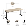 Move 40 Series 72W Adjustable Standing Desk in Natural Elm - Engineered Wood