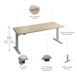 Move 40 Series 72W Adjustable Standing Desk in Natural Elm - Engineered Wood