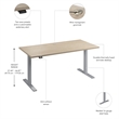 Move 60 Series 60W Adjustable Standing Desk in Natural Elm - Engineered Wood