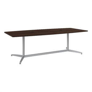 Bush Business Furniture 96W x 42D Boat Shaped Conference Table in Black Walnut