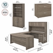 Studio C 72W U Desk with Hutch and Storage in Modern Hickory - Engineered Wood