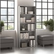 Hustle Tall 5 Shelf Bookcase in Platinum Gray - Engineered Wood