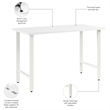 Hustle 48W x 24D Computer Desk with Metal Legs in White - Engineered Wood