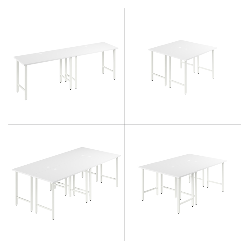 Hustle 48W x 24D Computer Desk with Metal Legs in White - Engineered Wood