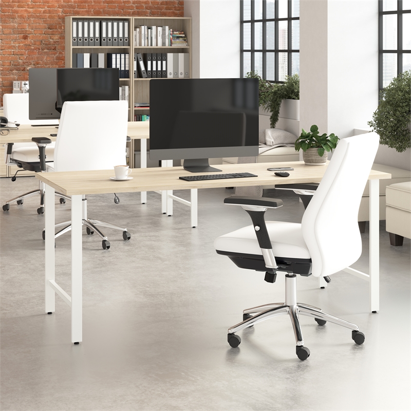 Hustle 72W x 30D Computer Desk with Metal Legs in Natural Elm - Engineered Wood