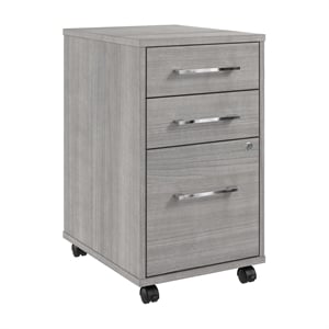 Hustle 3 Drawer Mobile File Cabinet in Platinum Gray - Engineered Wood