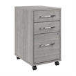 Hustle 3 Drawer Mobile File Cabinet in Platinum Gray - Engineered Wood