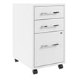 Hustle 3 Drawer Mobile File Cabinet in White - Engineered Wood