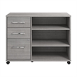 Hustle Office Storage Cabinet with Wheels in Platinum Gray - Engineered Wood