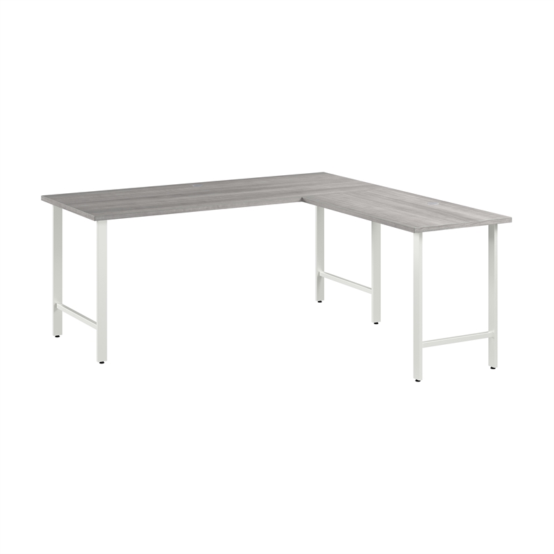 Hustle 72W x 30D L Shaped Computer Desk in Platinum Gray - Engineered Wood