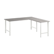 Hustle 72W x 30D L Shaped Computer Desk in Platinum Gray - Engineered Wood