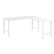 Hustle 72W L Shaped Computer Desk with Metal Legs in White - Engineered Wood