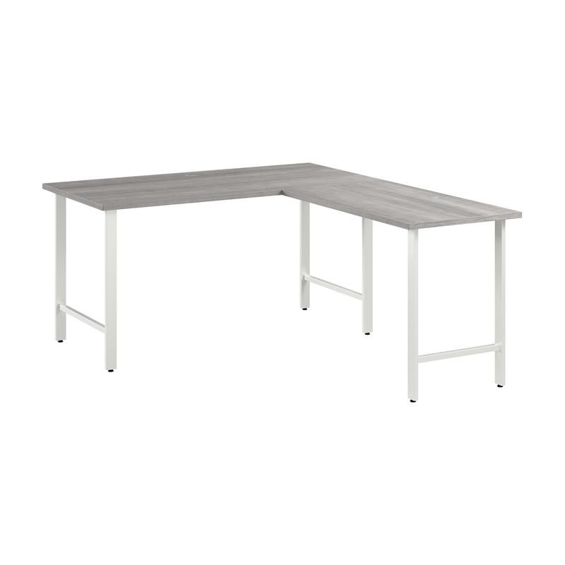 Hustle 60W x 30D L Shaped Computer Desk in Platinum Gray - Engineered Wood