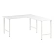 Hustle 60W L Shaped Computer Desk with Metal Legs in White - Engineered Wood