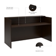 Arrive 72W x 30D Reception Desk with Shelf in Mocha Cherry - Engineered Wood