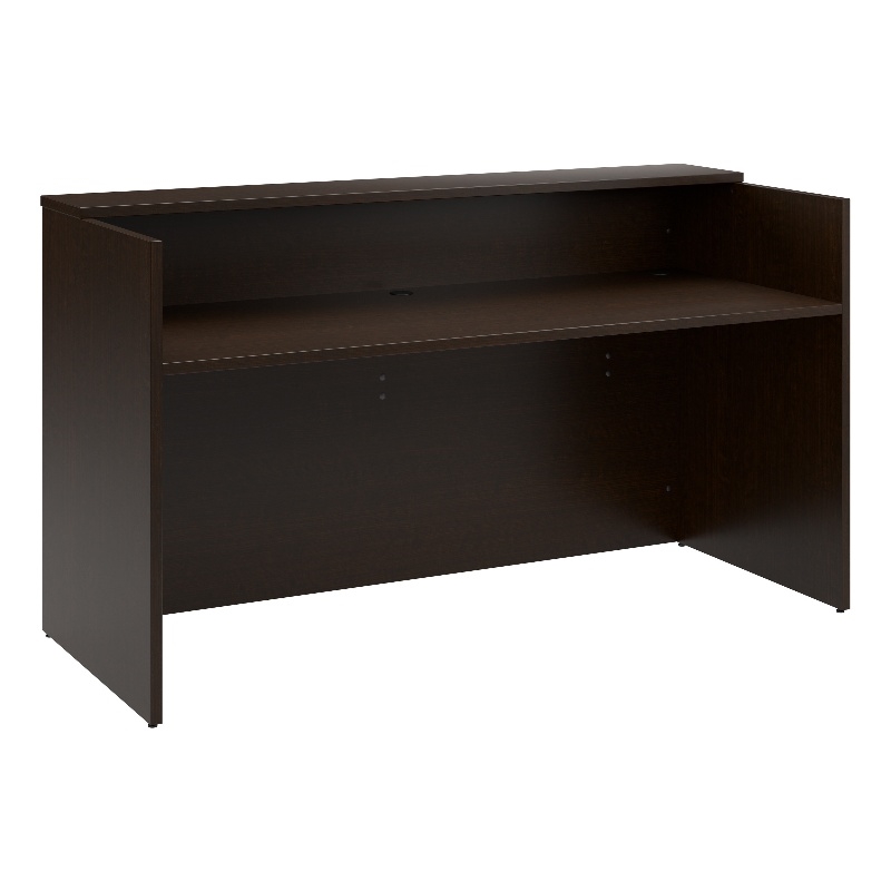 Arrive 72W x 30D Reception Desk with Shelf in Mocha Cherry - Engineered Wood