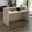 Arrive 72W x 30D Reception Desk with Shelf in Natural Elm - Engineered Wood