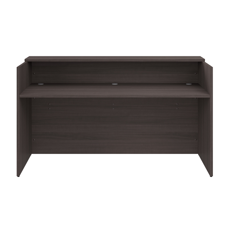 Arrive 72W x 30D Reception Desk with Shelf in Storm Gray - Engineered Wood