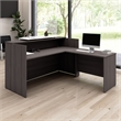 Arrive 72W x 72D L Shaped Reception Desk in Storm Gray - Engineered Wood