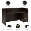 Arrive 72W x 30D Reception Desk with Drawers in Mocha Cherry - Engineered Wood
