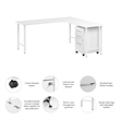 Hustle 72W x 24D L Shaped Computer Desk with Drawers in White - Engineered Wood