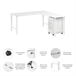 Hustle 72W x 30D L Shaped Computer Desk with Drawers in White - Engineered Wood