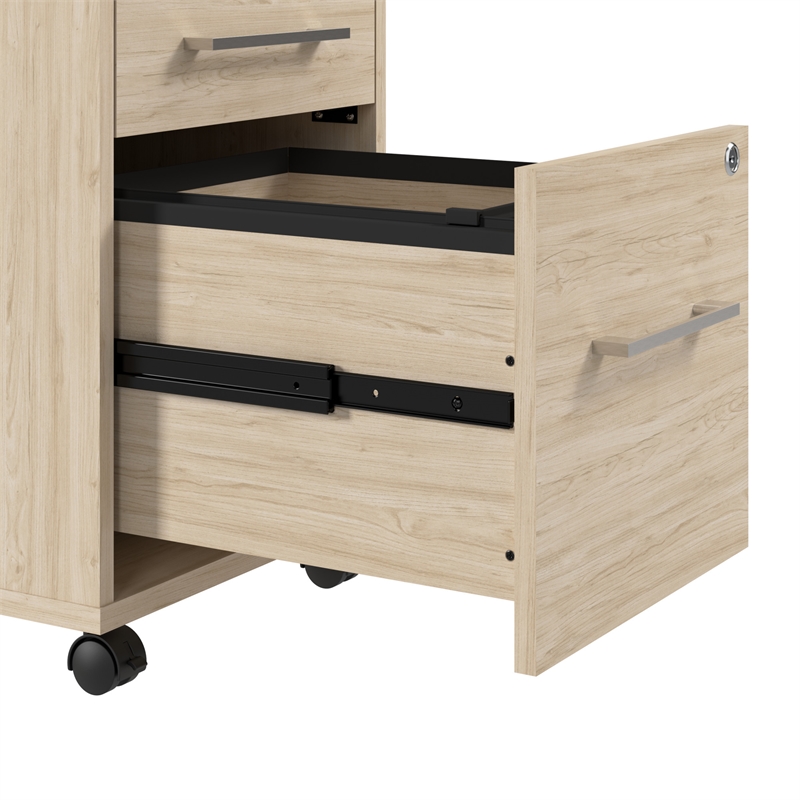 Hustle 60W x 30D Computer Desk with Storage in Natural Elm - Engineered Wood