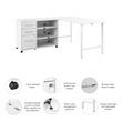 Hustle 60W x 30D Computer Desk with Storage in White - Engineered Wood