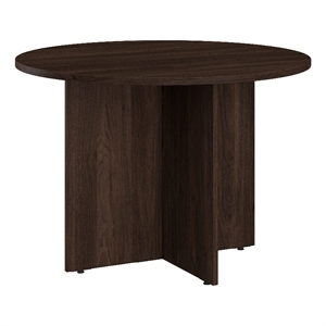Bush Business 42W Round Conference Table in Black Walnut - Engineered Wood