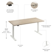 Move 60 Series 60W Adjustable Standing Desk in Natural Elm - Engineered Wood