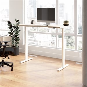 Move 60 Series 60W Adjustable Standing Desk in Natural Elm - Engineered Wood