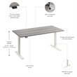 Move 60 Series 60W Adjustable Standing Desk in Platinum Gray - Engineered Wood
