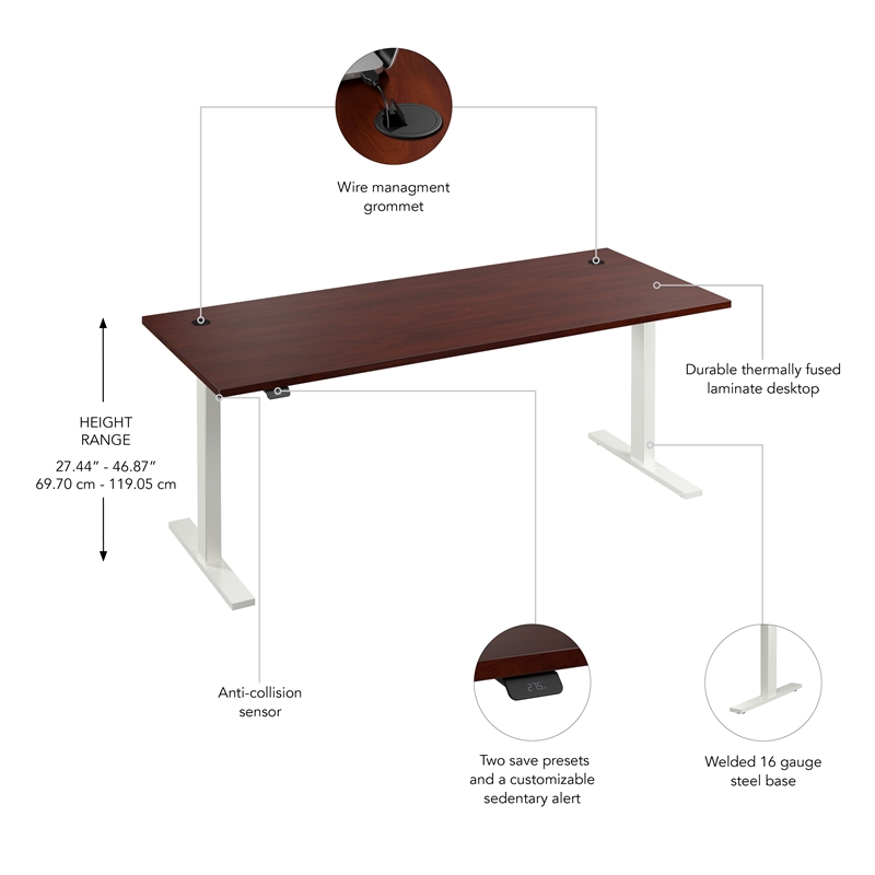 Move 60 Series 72W Adjustable Standing Desk in Hansen Cherry - Engineered Wood