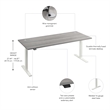 Move 60 Series 72W Adjustable Standing Desk in Platinum Gray - Engineered Wood
