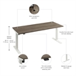 Move 40 Series 72W Adjustable Standing Desk in Modern Hickory - Engineered Wood
