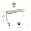 Move 40 Series 72W Adjustable Standing Desk in Natural Elm - Engineered Wood
