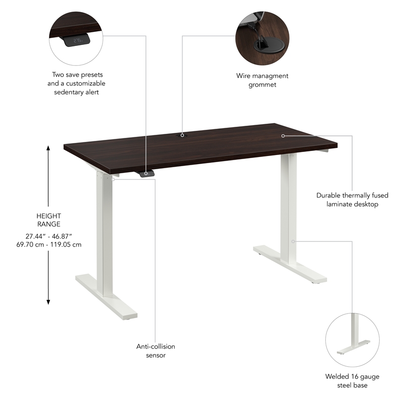 Move 60 Series 48W Adjustable Standing Desk in Black Walnut - Engineered Wood